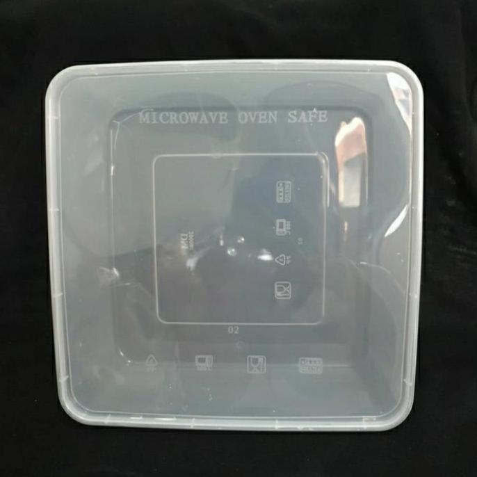 Thinwall 2000Ml Square Kotak Nasi Plastik Bok Nasi Isi 25Pcs