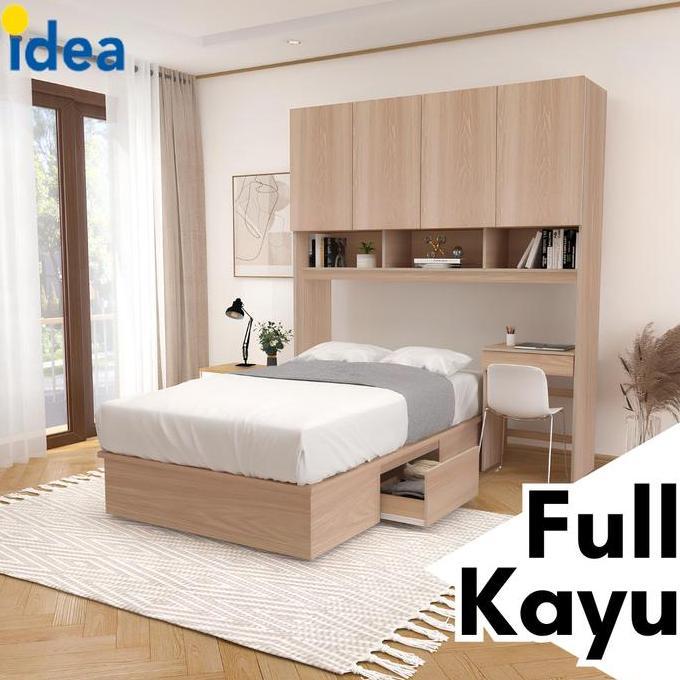 Terlaris Idea Alma - Ranjang Set Divan Kayu Lemari Pakaian Rak Pajangan Meja Belajar Modern Minimali