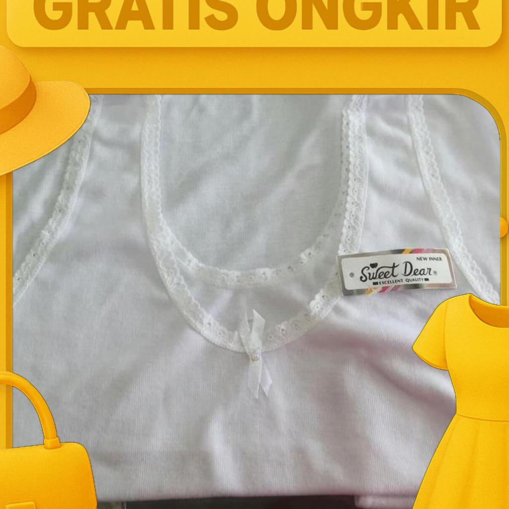 Singlet Wanita Sweet Dear L | Kaos Dalam Wanita Putih L