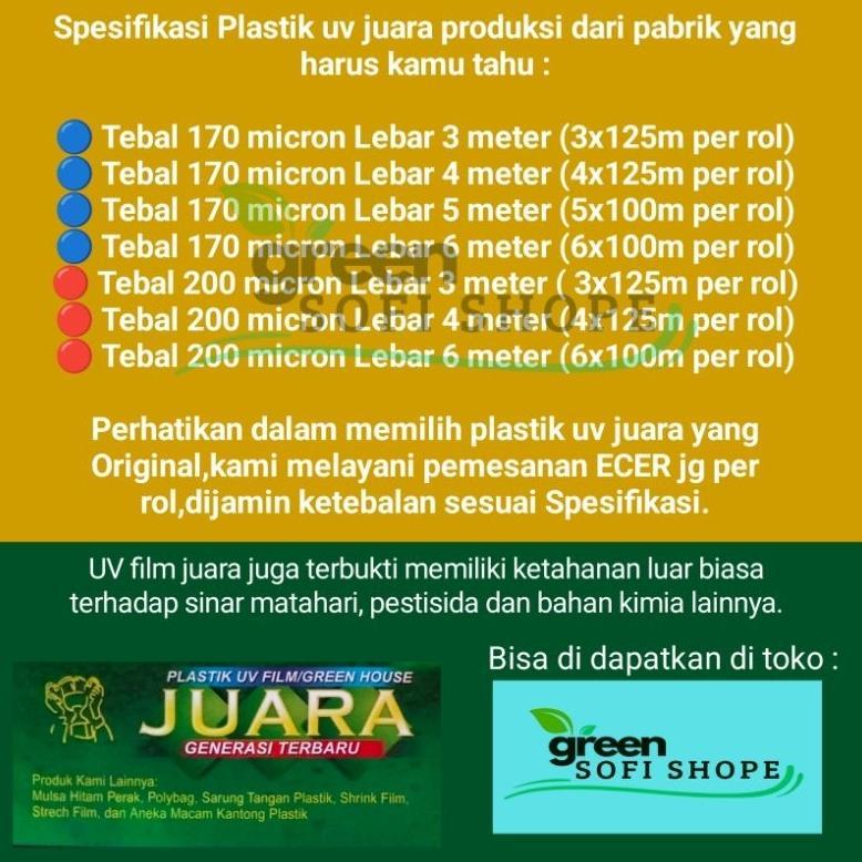 Bisa Cod Plastik Uv Juara Lebar 6 Meter Per Rol 100M/Uv 14% ><