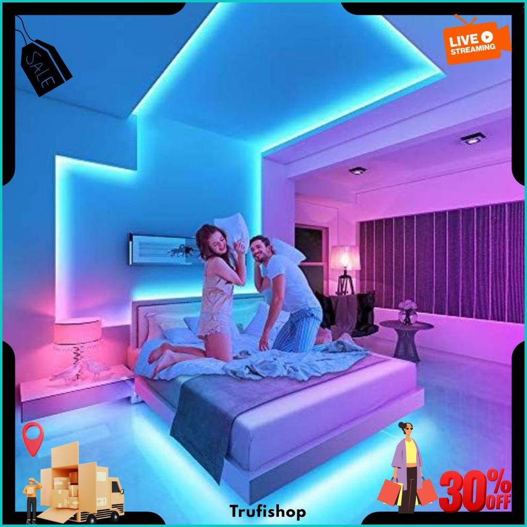 [3528 10M] Lampu Led Strip Rgb 16 Warna Remote Tiktok Warna Warni Lampu Kamar Dinding Siap Kirim