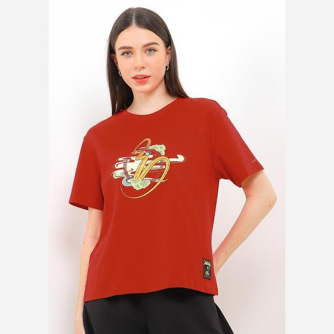 Giordano Kungfu Panda CNY Tee Wanita Haute Red [0539524361]
