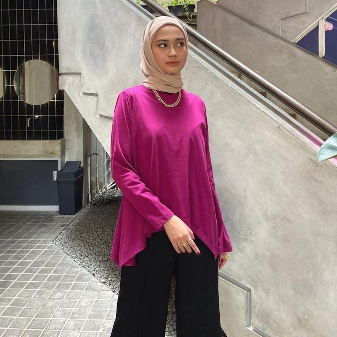 AGNI Riu Tee Magenta -  T-shirt (Kaos) Wanita  Magenta