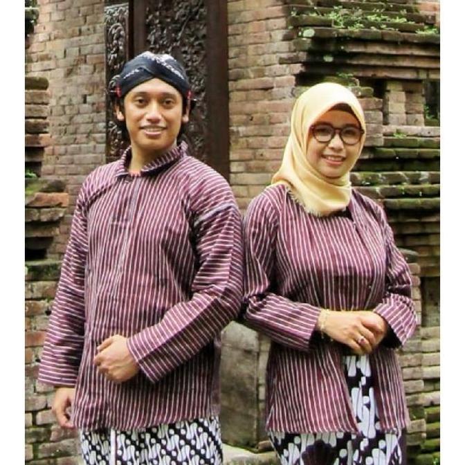 Couple Atasan Lurik Adat Jawa / Baju Couple Lurik Murah Adat Jogja
