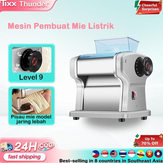 Diskon waktu terbatasTIXX Stainless Mie Listrik Elektrik Otomatis Noodle Maker Machine Noodle Motor 