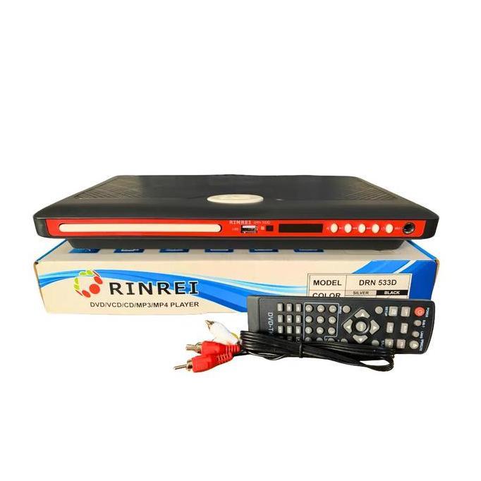 Dvd Player Rinrei Drn-533D New Body Besar Dvd/Vcd/Cd/Mp3/Mp4 Player Multimedia Pemutar Film Kaset Dv