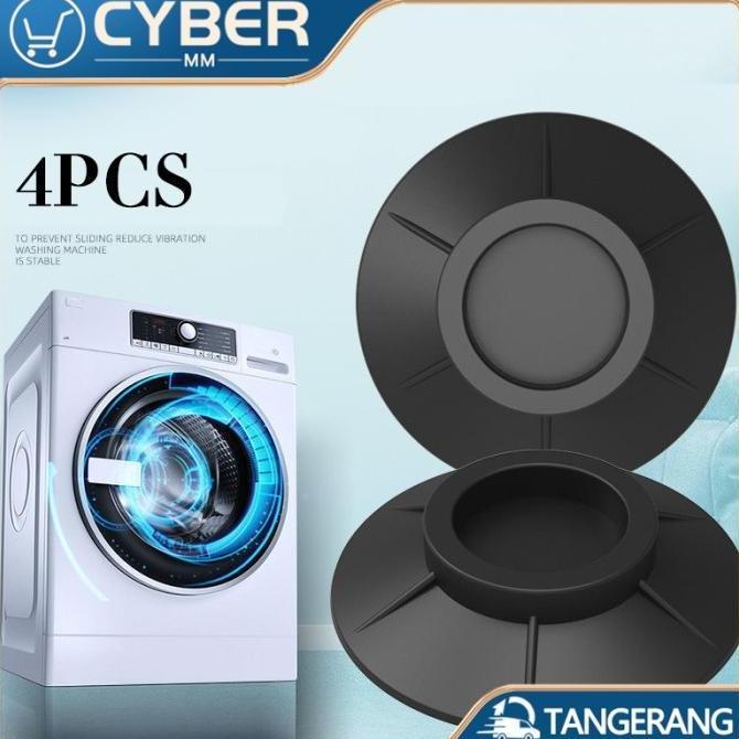 TERBARU 4 PCS BANTALAN KAKI MESIN CUCI ANTI GETAR ALAS KAKI MESIN CUCI KARET