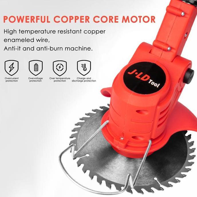 JLD Mesin Pemotong Rumput Adjustable 36V Multifungsi Pemotong Rumput Portable Alat Mesin Potong Rump