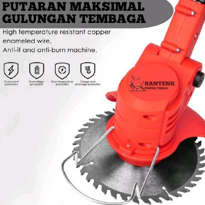 MESIN POTONG RUMPUT BONCHI 24V 2 BATERAI LENGKAP MESIN PANGKAS RUMPUT