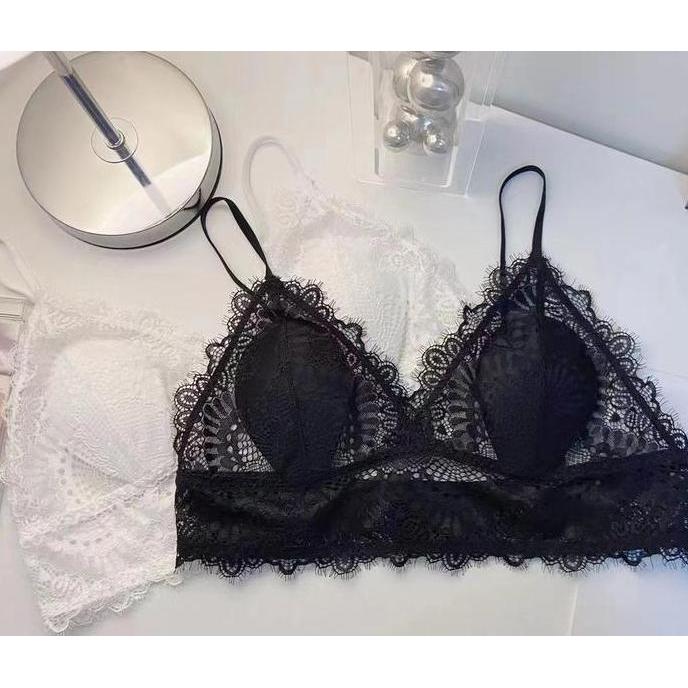 Murah Bra Seksi Wanita BH Pakaian Dalam Renda Bikini Cantik Tanpa Kawat Transparan  Korean Jepang No