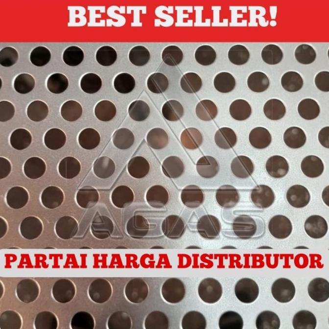 Plat Perforated Besi 0.8mm 100x200cm Lubang 1.5-12mm