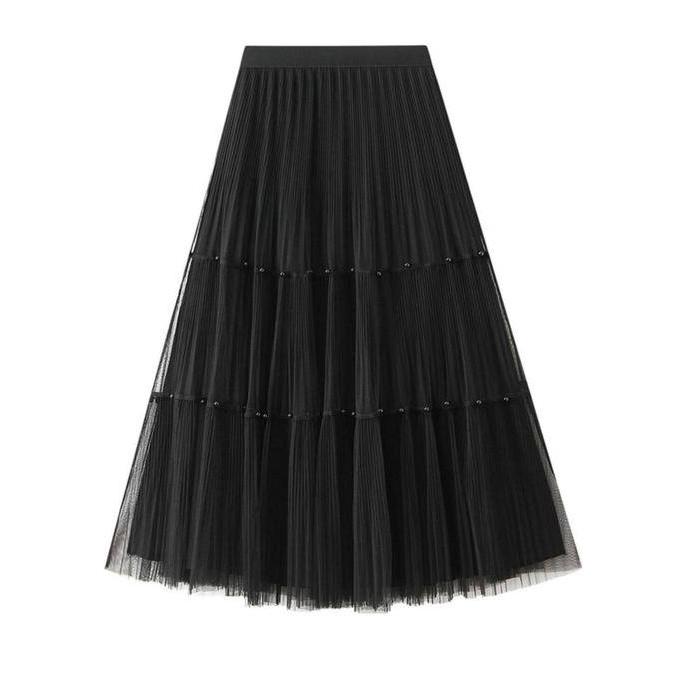 Shenel | Rok Tutu Timbal Balik Bisa 2 Model Roko Tutu 6518 Mutiara Panjang dan Rok Midi 7/8 Tutu Pol