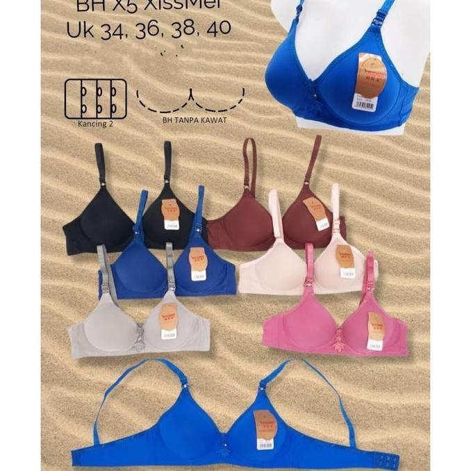 Murah BRA BH XISSMEI X5 KAIT 2 POLOS BUSA TANPA KAWAT PREMIUM BRA Non COD