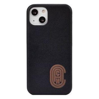 COACH Case iPhone 13 Slim Wrap Black Brown Logo En Cuir Original RESMI