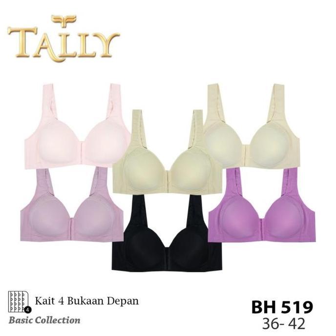 Murah TALLY 519 Bra Kait Depan Busa Tipis Tanpa Kawat / Bra Bukaan Depan Non COD