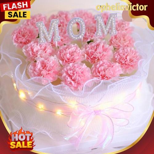 Bigdeal Hiasan Renda Cake Tulisan Mom Model Bouquet Lace Topper Untuk Hari Ibu Birthday Valentine Mo