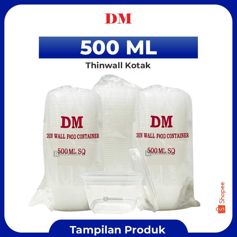 Thinwall Kotak 500 Ml Dm Square Wadah Plastik Bening Food Container Spaylater 0%