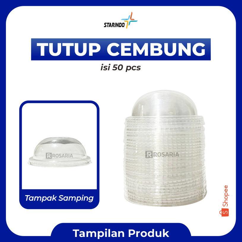 Tutup Cup Cembung Tebal Merk Starindo Tutup Gelas Plastik Bening Transparan Minuman Viral
