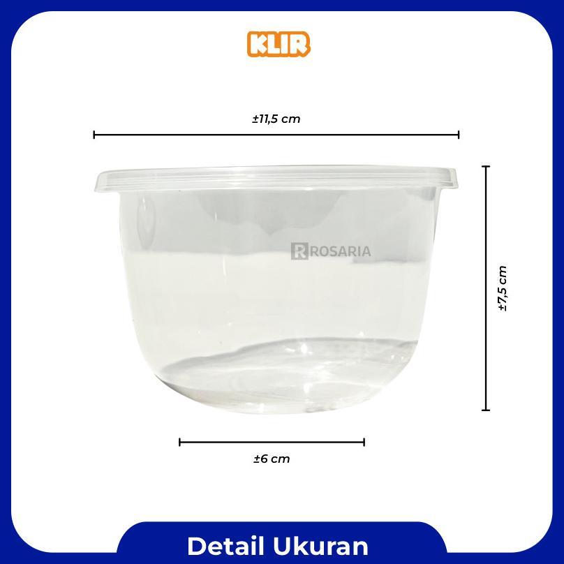 Thinwall Bowl 500 Ml Klir Mangkok Bulat Wadah Plastik Bening Food Container Baru