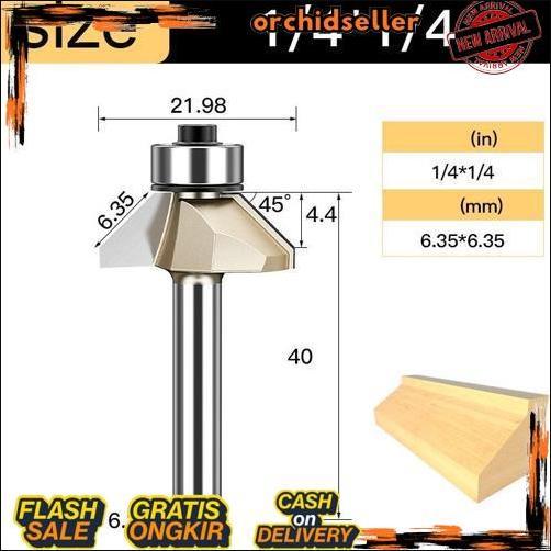 Termurah Mata Router Trimmer Profil Flush Trim Hpl Laminate 45 Derajat