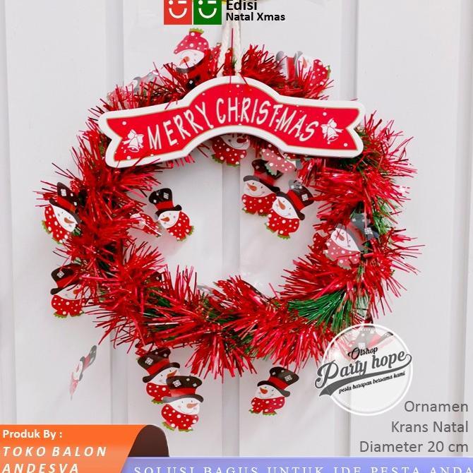 UNIK Hiasan Natal Krans Snowman / Ornament Natal Ring Karangan Bunga Natal / dekorasi natal pintu / 