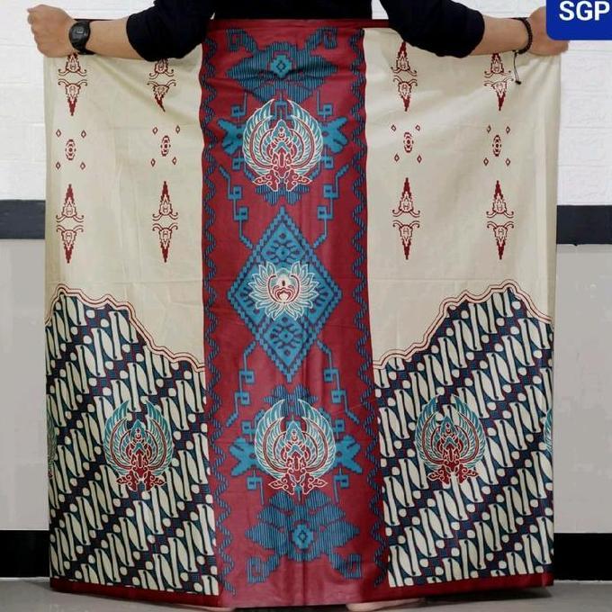 Terjangkau Sarung Batik Pria Dewasa Motif Lar Gurda Santri Tebal Kain Muslim Pekalongan Hitam