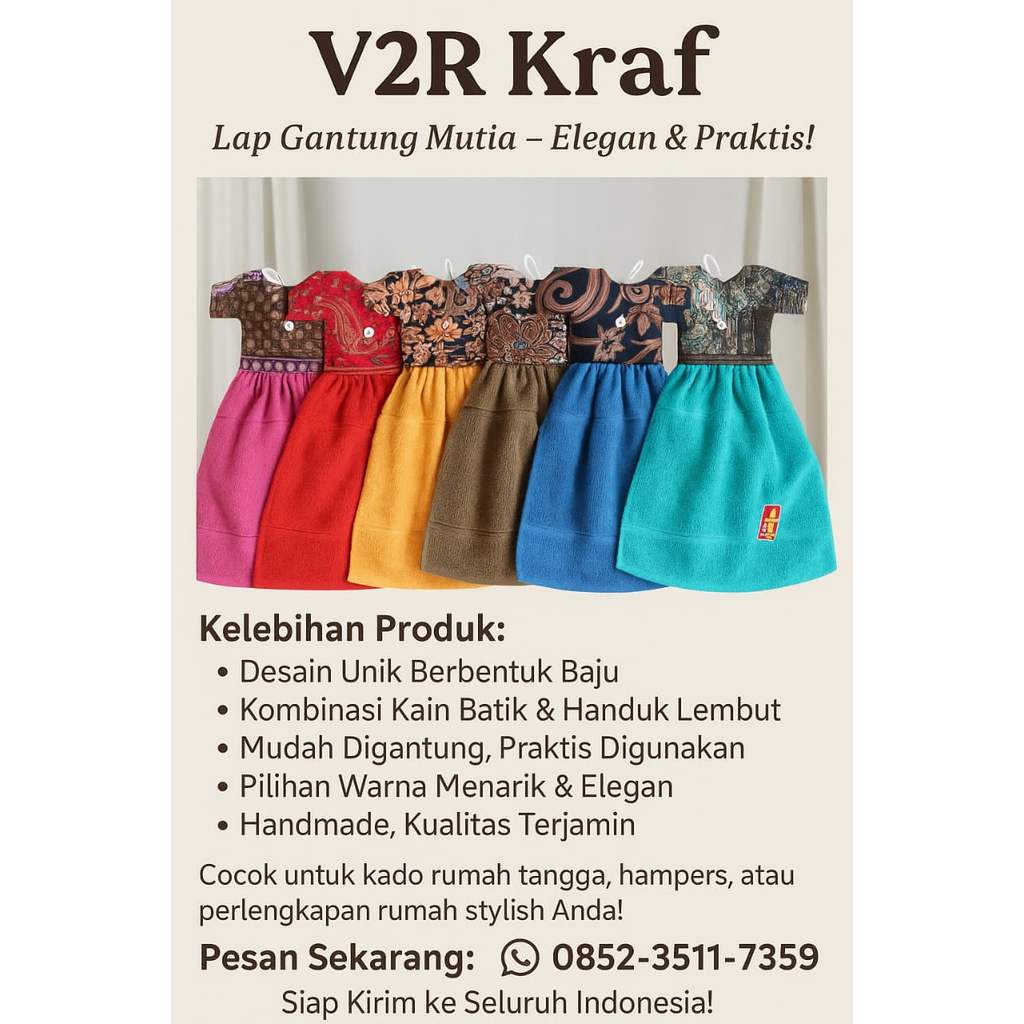 LAP TANGAN GANTUNG MUTIA HANDUK / SERBET LAP TANGAN KARAKTER BAJU LUCU