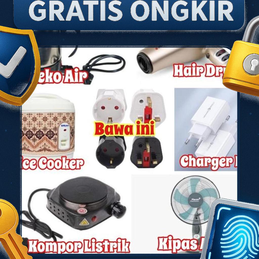 Colokan Konverter Kaki 3 (Colokan Ac) Ke Kaki 2