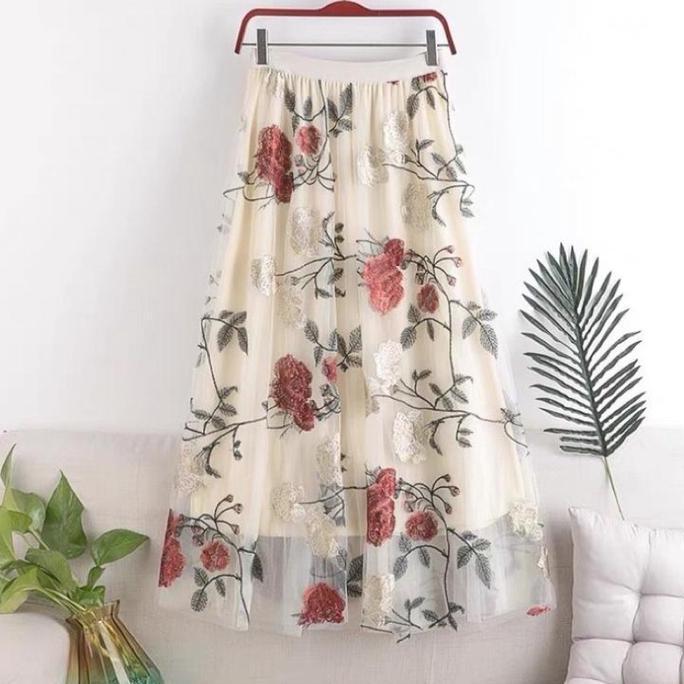 ROK TUTU 3D ROSES MOTIF TIMBUL PREMIUM IMPORT / ROK TUTU BUNGA IMPORT