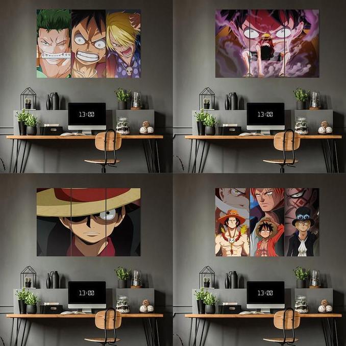 Hiasan Dinding Wall Decor Pajangan Poster Kayu Lukisan Anime Bounty One Piece Landscape Ruang Tamu K