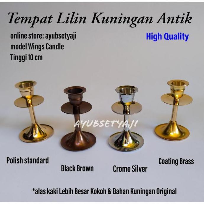 Tempat Lilin Sayap Tinggi 10cm kuningan CANDLE WINGS Panjang 10 cm