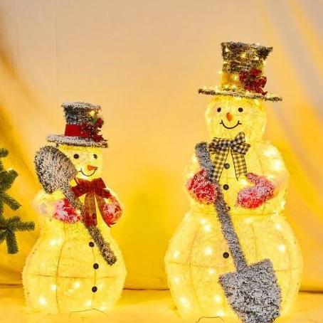 Yeraya Pajangan Natal Snowman Besar Kawat Lampu Warm White Boneka Natal Lampu Natal Boneka snowman b