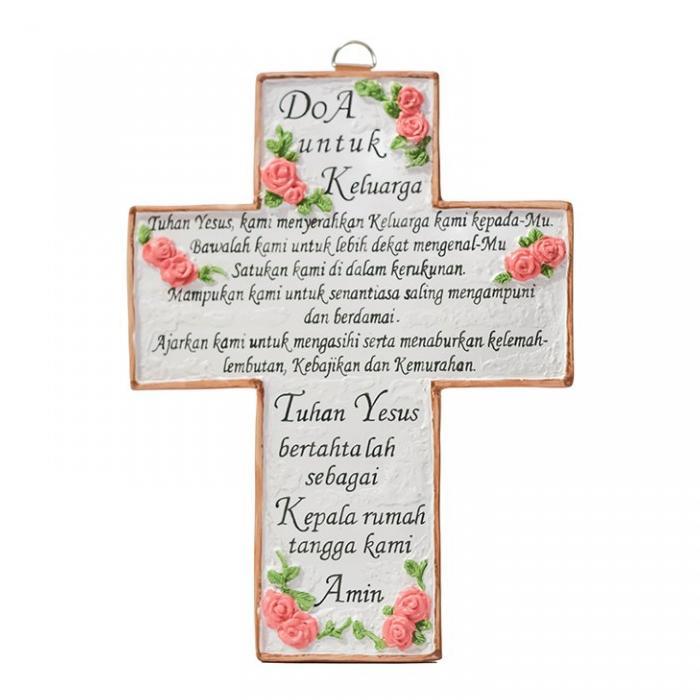 Pajangan Salib Dinding Doa Untuk Keluarga - Pajangan Dinding Rohani - Hiasan Dinding