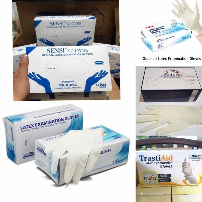 Hand glove latex 1 box 100 pcs medis handscoon latex medis handgloves