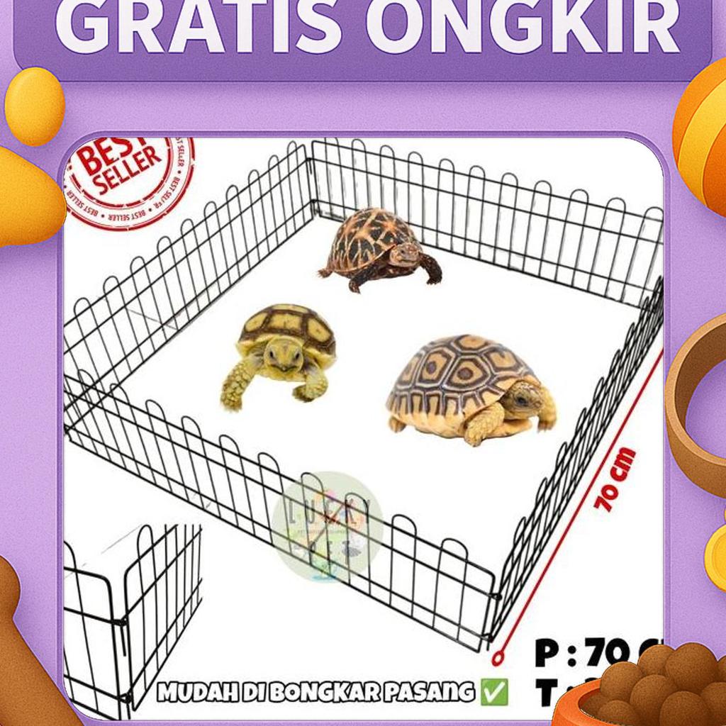 Pagar Lipat Portable Kandang Hewan Kura Kura Darat Sulcata Torto Murah