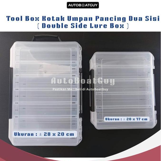 Tool Box Kotak Umpan Pancing Dua Sisi ( Double Side Lure Box ) Bening