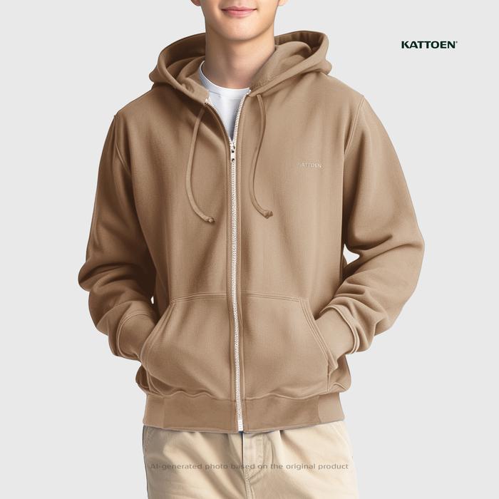 Kattoen Jaket Jumper Hoodie Polos - Tan Cream 300 Gsm New Best Quality 100% Original