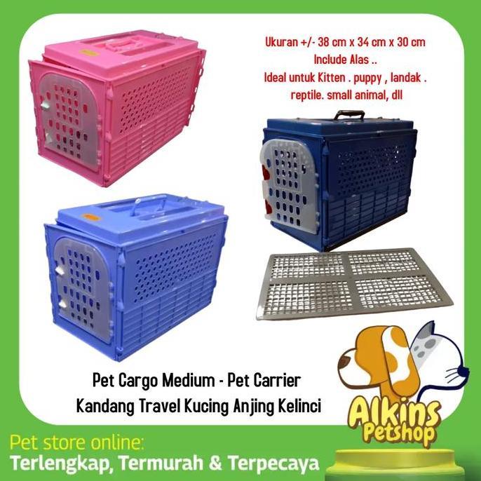HARGA DISC - Kandang Travel Hewan Kecil Anjing Kucing Kelinci Pet Carrier Cargo M