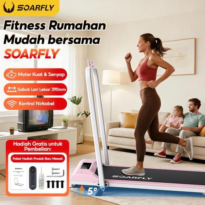 Subsidi OngkirSOARFLY Treadmill Elektrik Listrik Walking & Running Pad Peralatan Olahraga Jalan Jogg