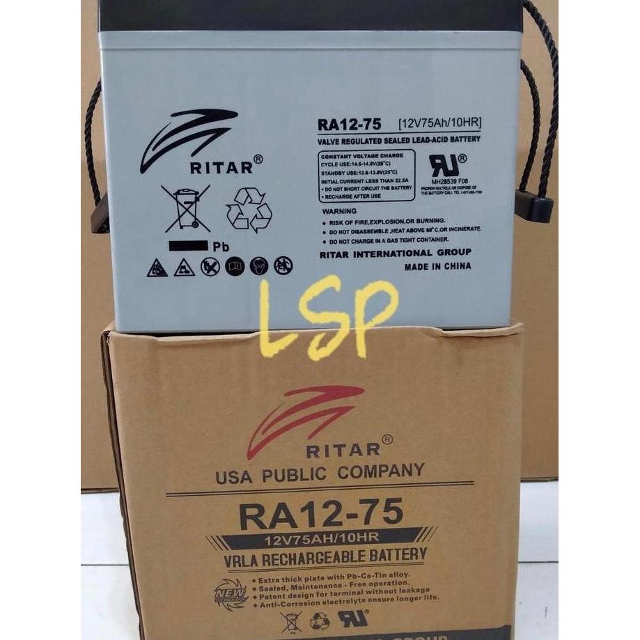 NEW Aki Ritar Power VRLA RA12-75 12V 75Ah Aki Kering