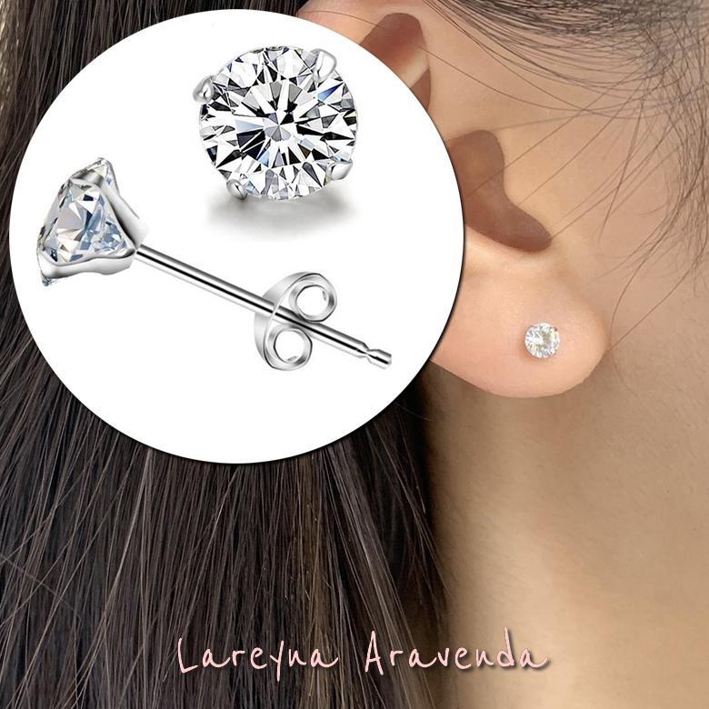 Pakaian Wanita- Anting Wanita S925 Korea Style Simple Classic Crystal At008 - Lingerie - Baju Dinas 