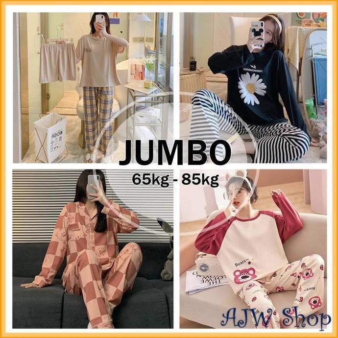 Promo AJW Piyama Jumbo Wanita | Baju Tidur Jumbo | Piyama Oversize Wanita Dewasa | Baju Tidur Wanita
