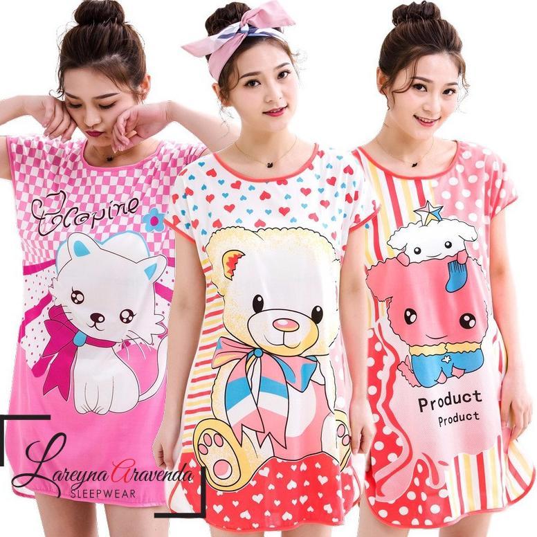 Pakaian Wanita- [Bisa Pilih] Daster Spandek Spandex Korea Model Terkini Motif Banyak Bagian 2 Ds001 