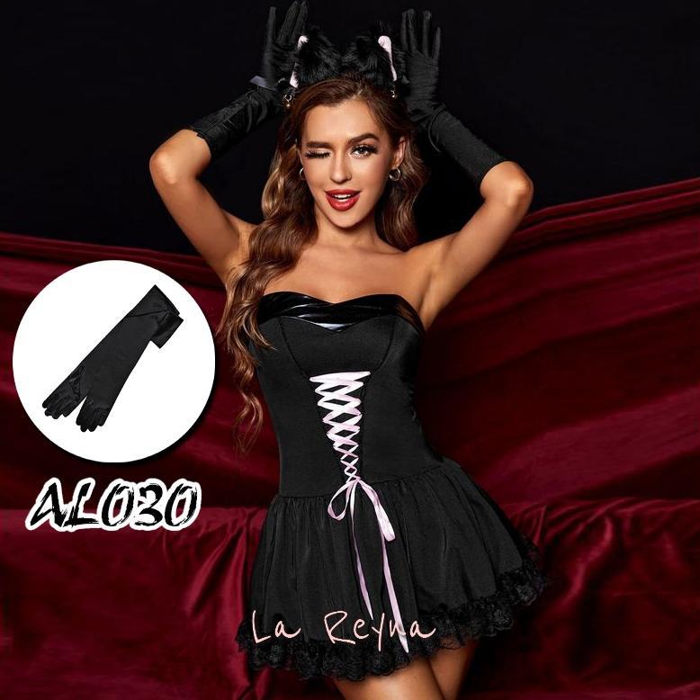 Pakaian Wanita- Lareyna Sarung Tangan Panjang Satin Simple Kilap Polos Elegan Al030 - Lingerie - Baj