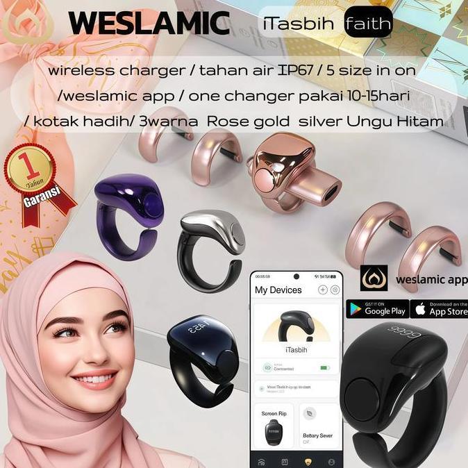 WESLAMIC iTasbih Faith Zikr Ring tasbin digital smart tasbih Smart Ring cincin tasbih digital
