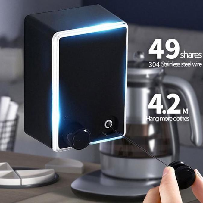 putristore014 - Jemuran Kawat Teleskopik Portable Tali Jemuran Lipat Praktis Kuat & Nyaman