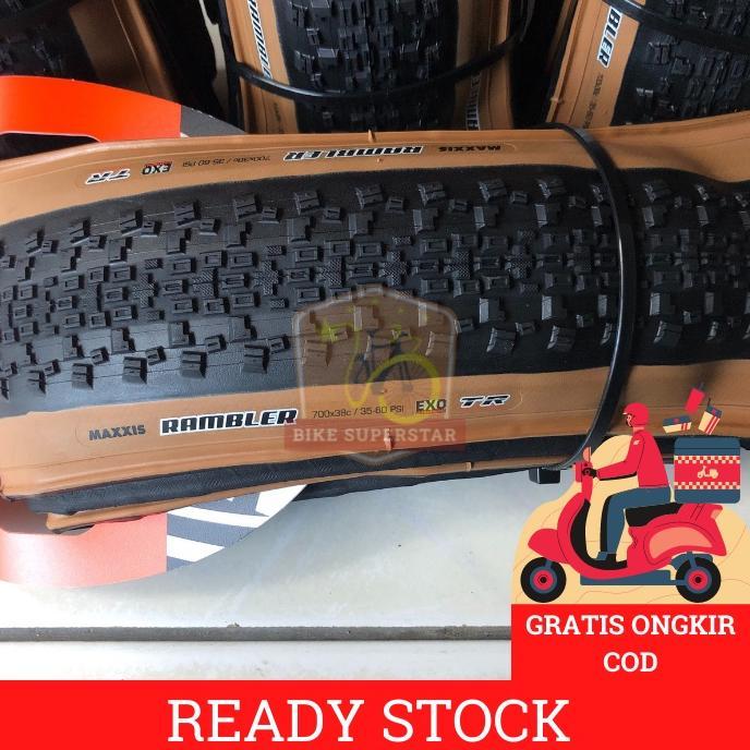 Ban Luar Sepeda Maxxis Rambler 700 x 38c Coffee Wall Kevlar Tubeless Ready EXO Gravel Hybrid