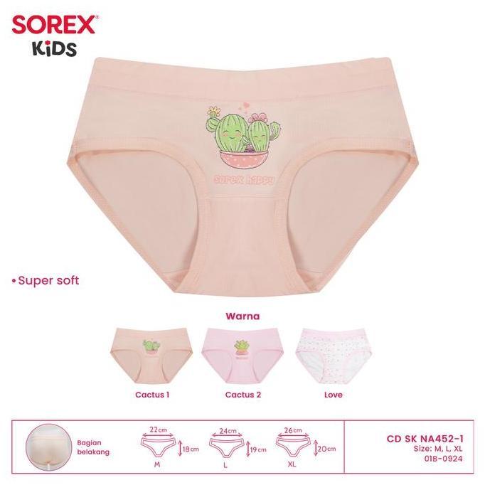 Isi 6 Pcs Sorex Anak Na 452 ; 470 ; 454 -  Sorex Cd Anak Perempuan Kids Girl  - Segitiga Super Soft