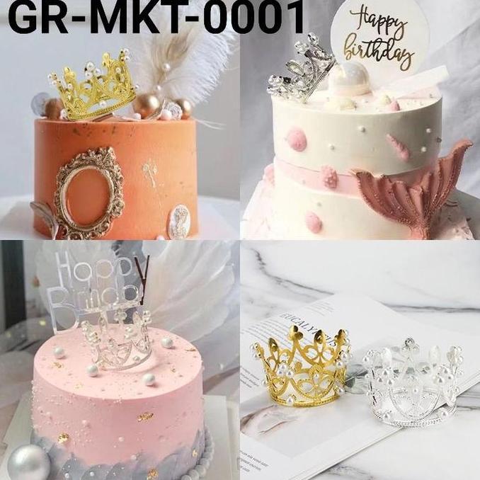 Spesial Gr-Mkt-0001 Cake Topper Hiasan Kue Cake Mahkota Tiara Crown Raja Ratu