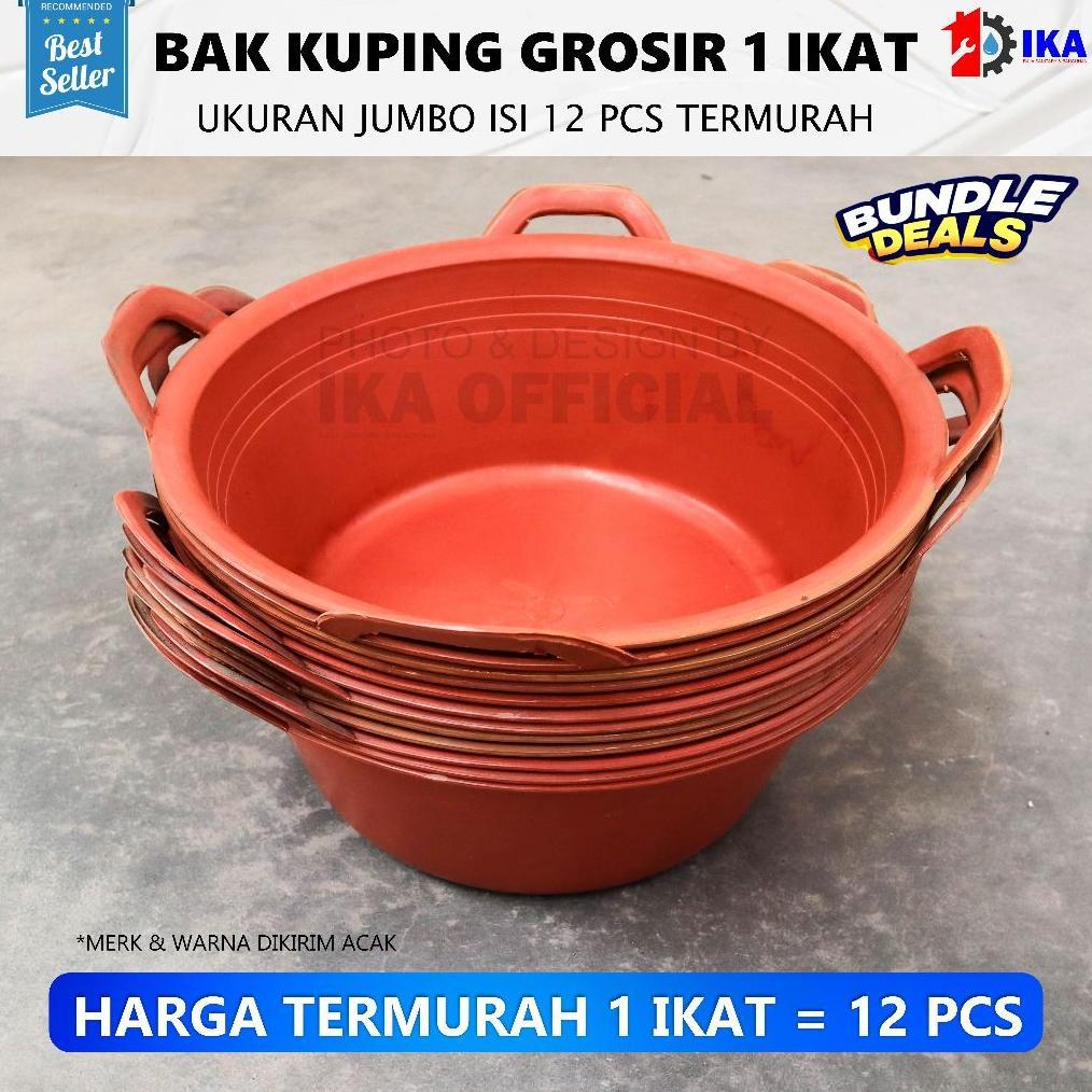 (GROSIR 1 IKAT = 12 BUAH ) Bak kuping Warna orange dan hijau 12 pcs / (ISI 12) BAK KUPING - Baskom A